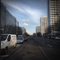 Road passing through city