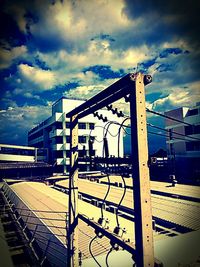 Building against cloudy sky