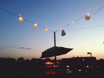 Low angle view of illuminated street light