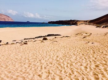 Scenic view of beach against sky