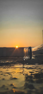 View of sea against sky during sunset