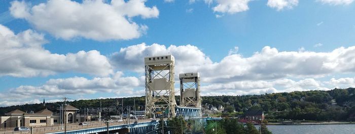 Panoramic view of built structure against sky