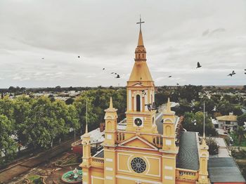 High angle view of a building