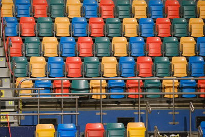 Full frame shot of multi colored chairs