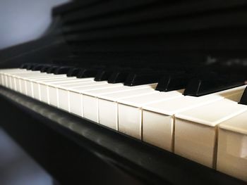 Close-up of piano keys