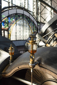 High angle view of wine in glass