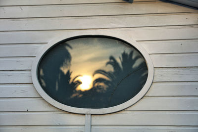 Reflection of sky on glass window