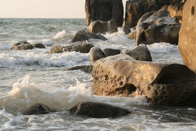 Rocks in sea