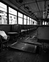 Interior of abandoned train