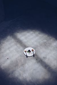 High angle view of toy on table