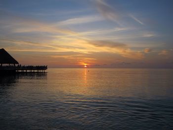 Scenic view of sea at sunset