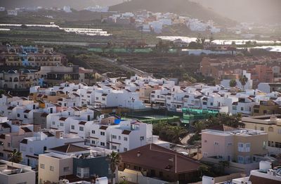 High angle view of townscape