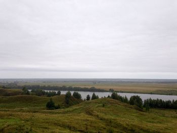 Scenic view of field against sky