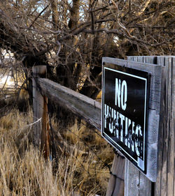 Information sign on tree