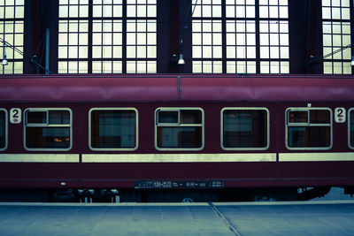 Train at railroad station platform