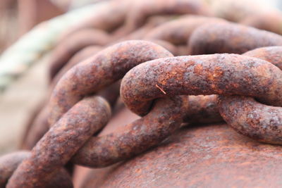 Close-up of rusty chain