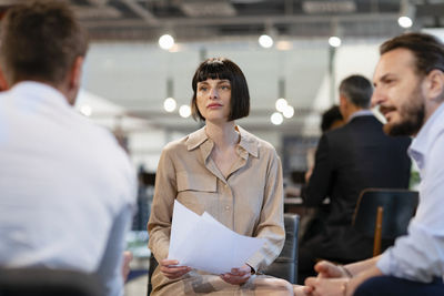 Business colleagues planning strategy in meeting at office