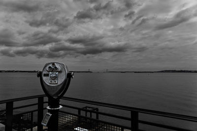 View of sea against cloudy sky