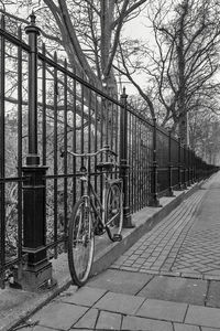 Bicycle parked on footpath