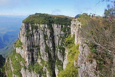 Panoramic view of rocky mountains against sky