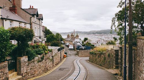 Road passing through town