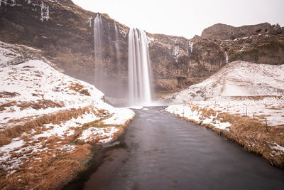 Scenic view of waterfall