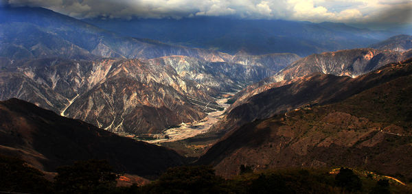 Scenic view of mountains against sky