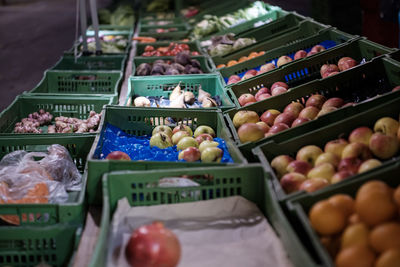 Various fruits for sale at market stall