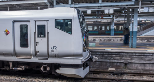 Train at railroad station platform