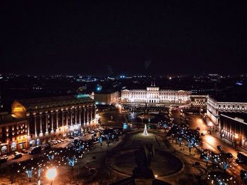 Illuminated cityscape at night