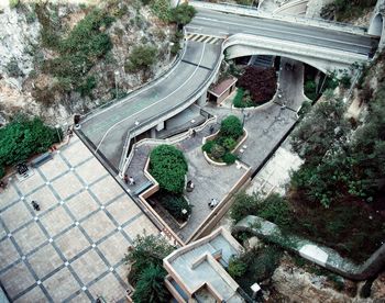 High angle view of bridge in city