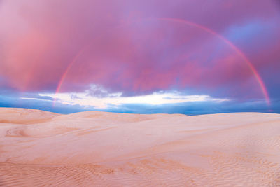 Scenic view of rainbow against sky