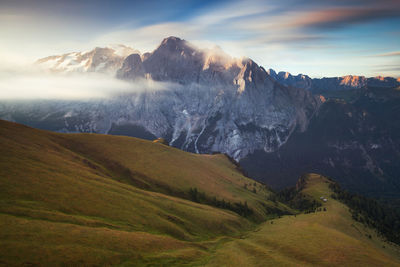 Scenic view of mountains against sky