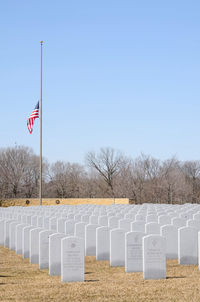 American flag at half staff abraham lincoln national cemetery