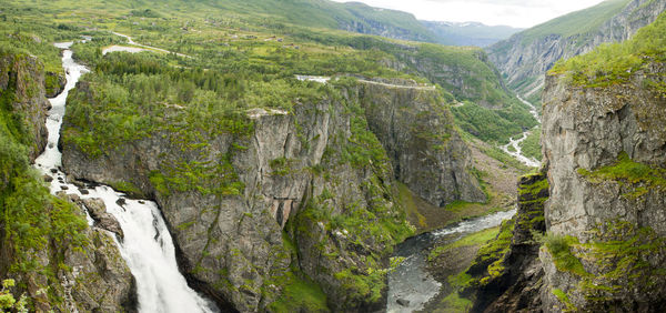 Scenic view of waterfall