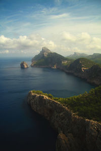 View of sea against cloudy sky