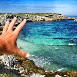 Rocks in sea