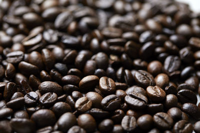 Closeup of many coffee beans