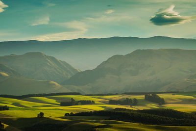 Scenic view of mountains against sky