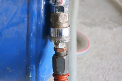 Close-up of pipe on wall