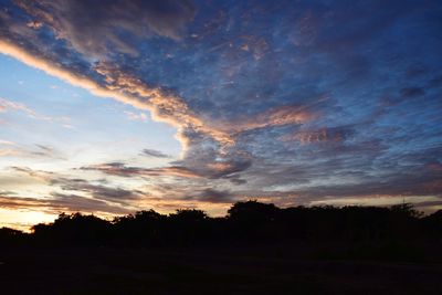 Scenic view of dramatic sky during sunset