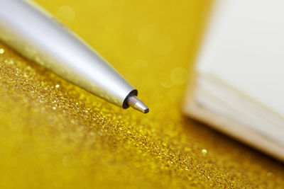 High angle view of cigarette on table