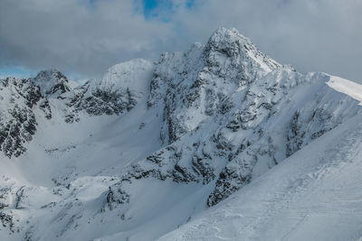 High peak of kasprowy wierch in the western tatras one of poland's main winter ski areas
