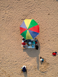 Aerial view of people on beach