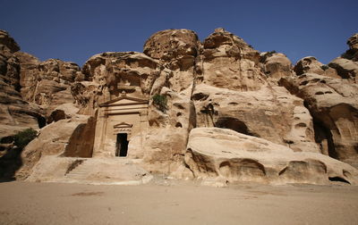 Low angle view of old structure at petra