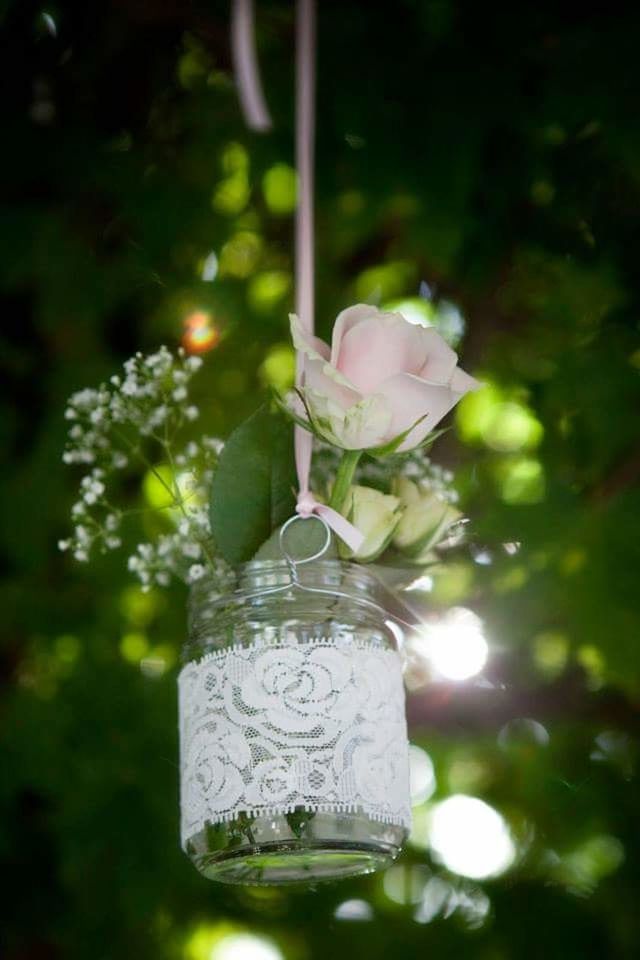 Flowers hanging in a tree