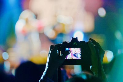 Close-up of illuminated light at night