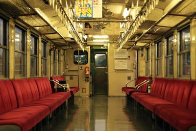 Empty seats in train