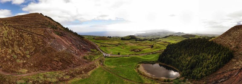 Panoramic shot of land against sky