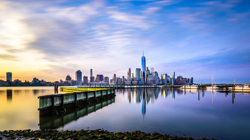 New york cityscape at sunrise